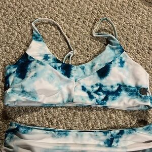High waisted tie dye bathing suit